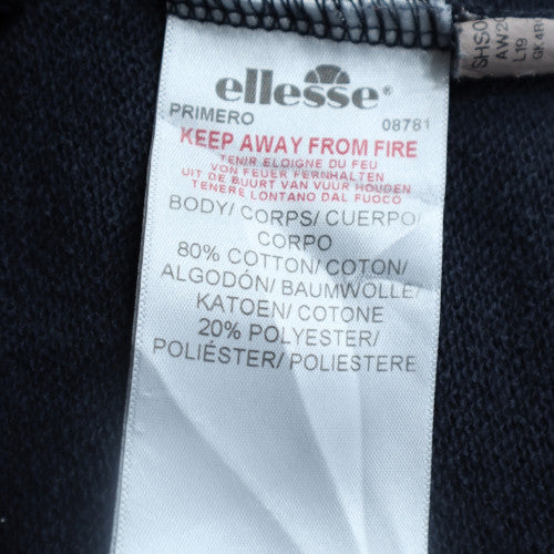 Ellesse Men's Blue Pullover Hoodie Size L Logo Fleece Sweatshirt