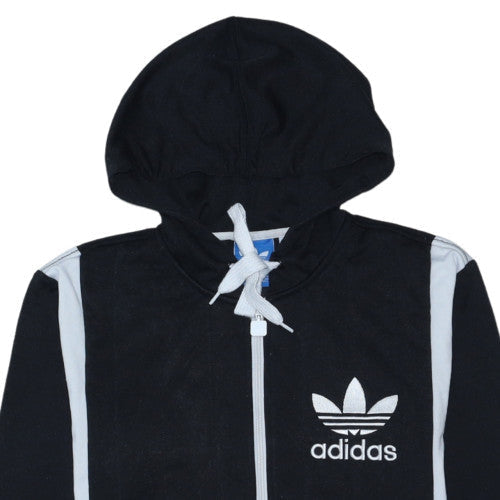 Adidas Mens Black Full Zip Hoodie S Cotton Blend Sportswear