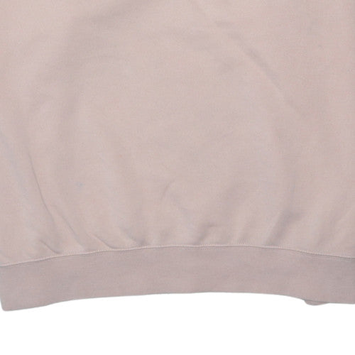 Nike Men’s Beige Logo Pullover Sweatshirt 2XL Crew Neck Regular Fit