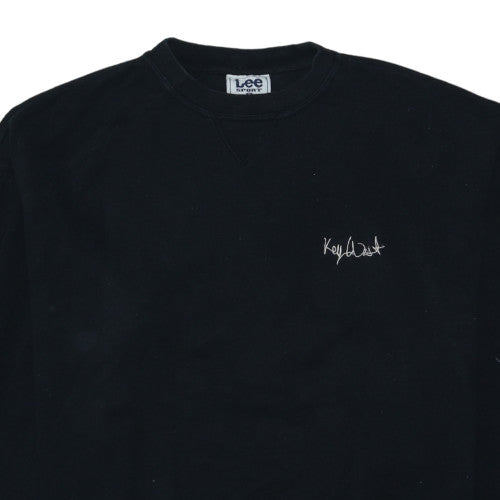 Lee Sport Men's Black XL Pullover Sweatshirt Key West Embroidered Cotton Blend