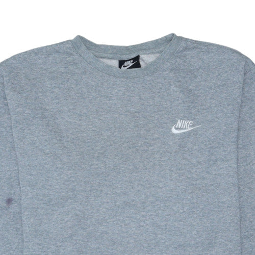 Nike Mens Grey Crew Neck Pullover Sweatshirt M Regular Fit Logo