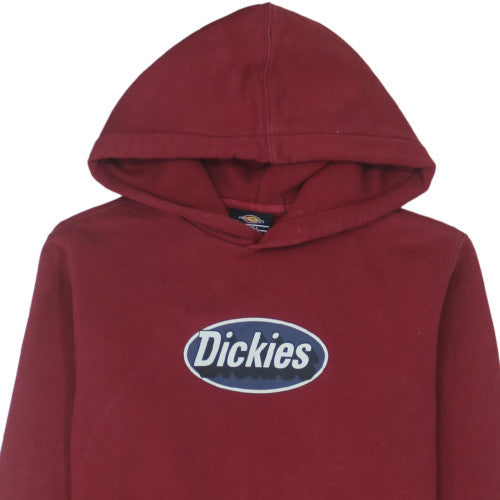 Dickies Men's Red Pullover Hoodie Small Graphic Fleece Sweatshirt