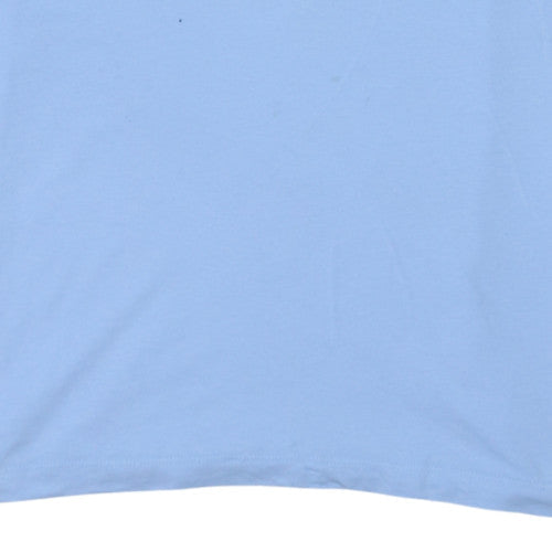 Nike Womens Blue Daisy Logo Short Sleeve Cotton T-Shirt XL