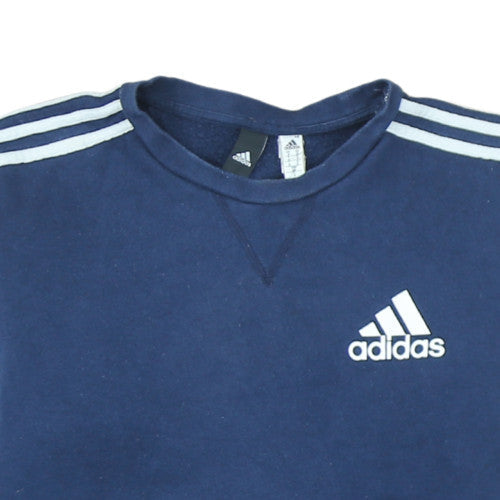 Adidas Men's Blue Classic Crew Neck Pullover Sweatshirt M