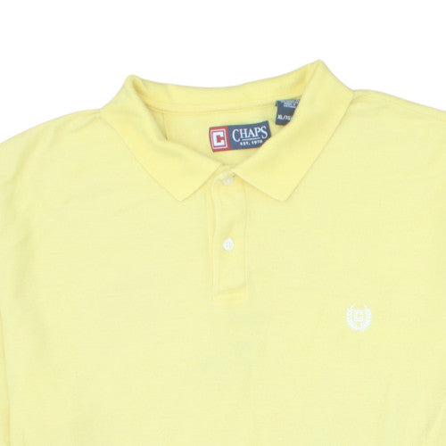 Chaps Men's Yellow Cotton Short Sleeve Polo Shirt XL