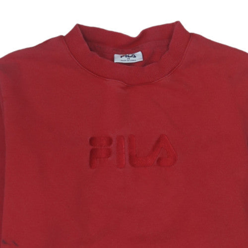 Fila Womens Red Crew Neck Pullover Sweatshirt Size 14