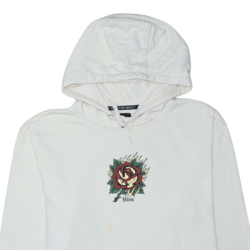 Vans Men's White Medium Pullover Hoodie Graphic Print Skate Style