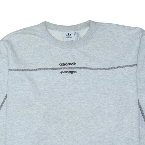 Adidas Men's Grey Crew Neck Sweatshirt Size M Classic Casual Style