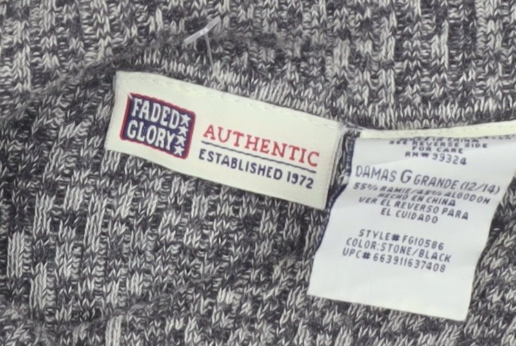 Faded Glory Womens Grey High Neck Knit Pullover Jumper Size L