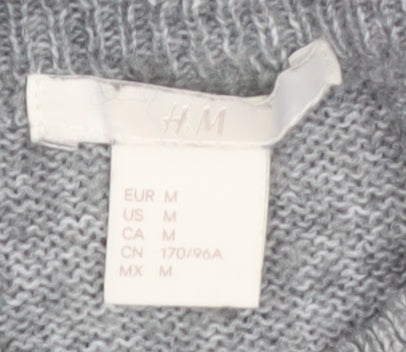 H&M Women’s Grey Mock Neck Long Sleeve Tunic Jumper Size 12