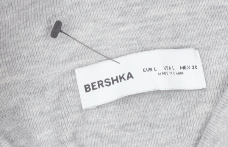 Bershka Women's Grey Cowl Neck Long Sleeve Pullover Jumper Size 14