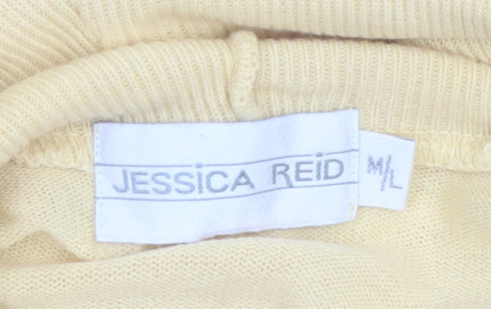 Jessica Reid Women's Yellow Roll Neck Knit Jumper M Long Sleeve
