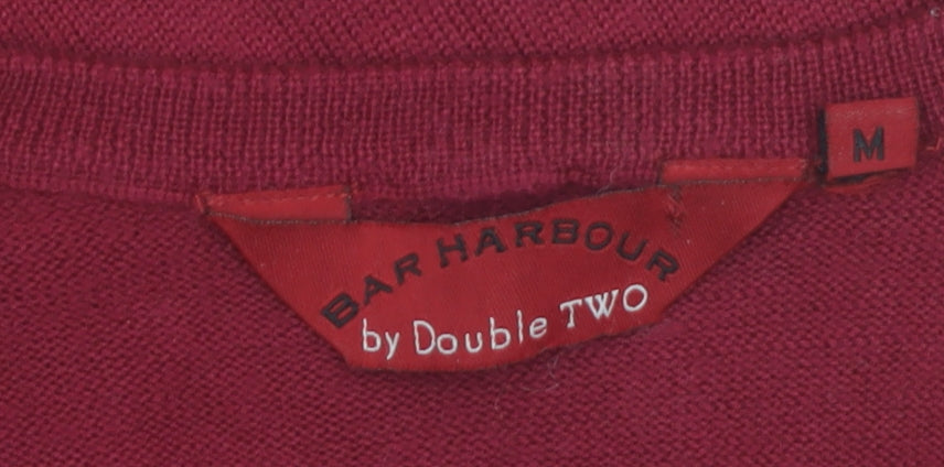 Bar Harbour Men's Red Wool Blend V-Neck Sleeveless Jumper Vest M