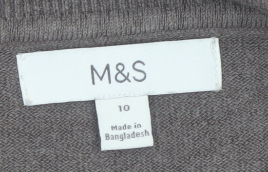 Marks & Spencer Women's Brown Crew Neck Acrylic Jumper Size 10