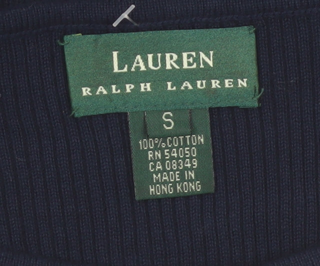 Lauren Ralph Lauren Women's Blue Striped Cotton Jumper Size S