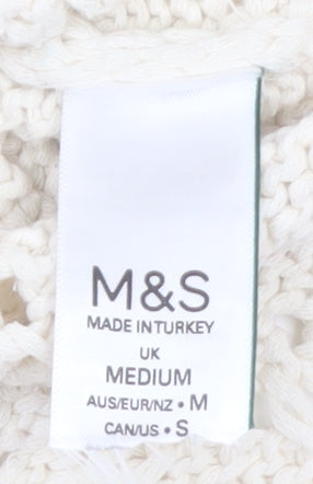 Marks & Spencer Women Ivory Open-Knit Jumper Medium