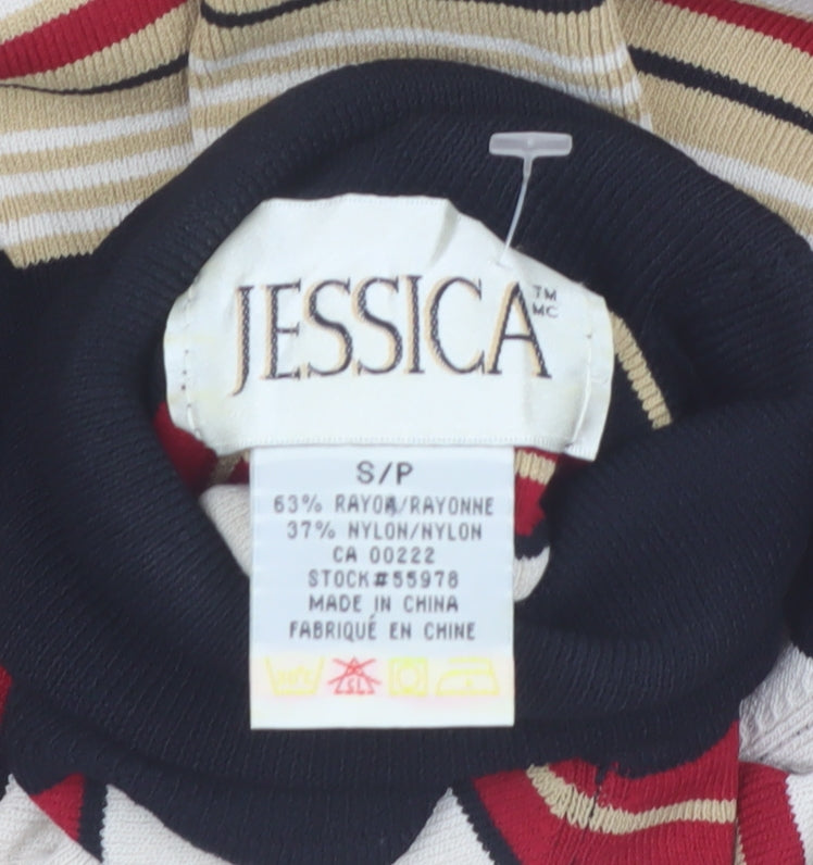 Jessica Women's Multicoloured Stripe Roll Neck Pullover Jumper Size S
