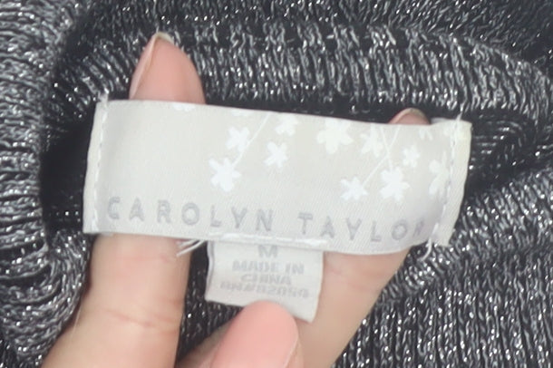 Carolyn Taylor Women's Grey Roll Neck Knit Jumper Size M