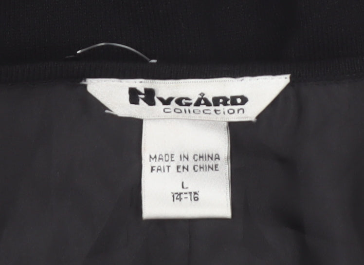 Nygard Collection Women's Black Beaded Cardigan L Silk Blend