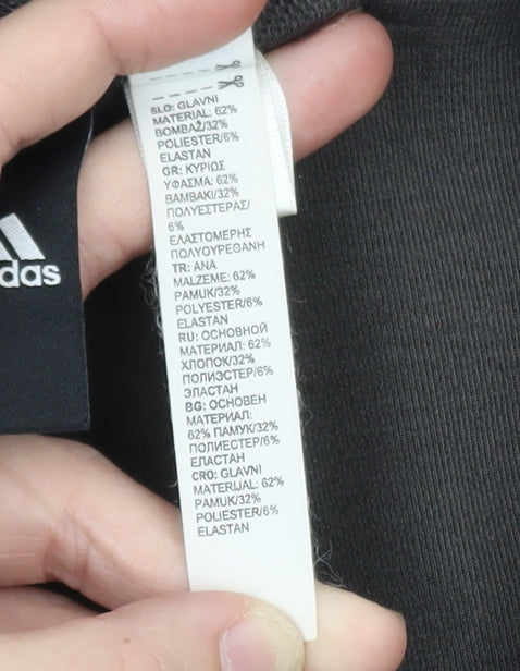 Adidas Boys Black Full Zip Fleece Hoodie 11-12 Years