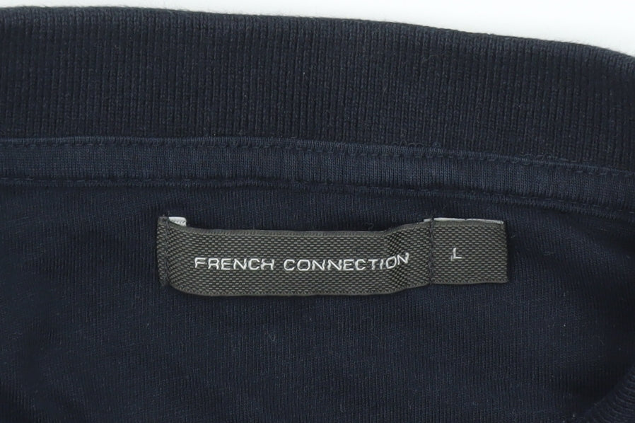 French Connection Men's Blue Cotton Polo Shirt Size L