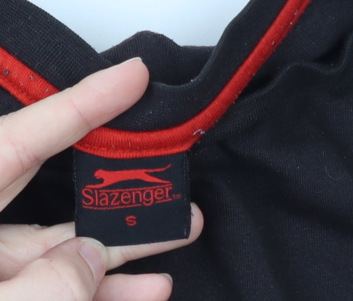 Slazenger Men’s Black Cotton Crew Neck Short Sleeve T-Shirt Size S