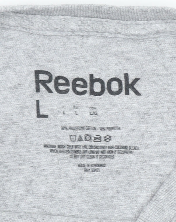 Reebok Men's Grey Long Sleeve Running T-Shirt Size L