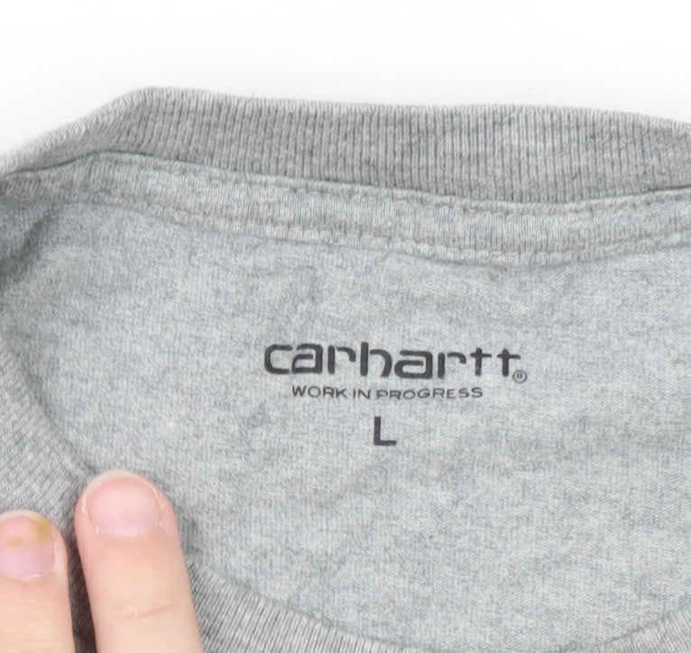 Carhartt Work in Progress Grey Crew Neck T-Shirt Men's Large Cotton