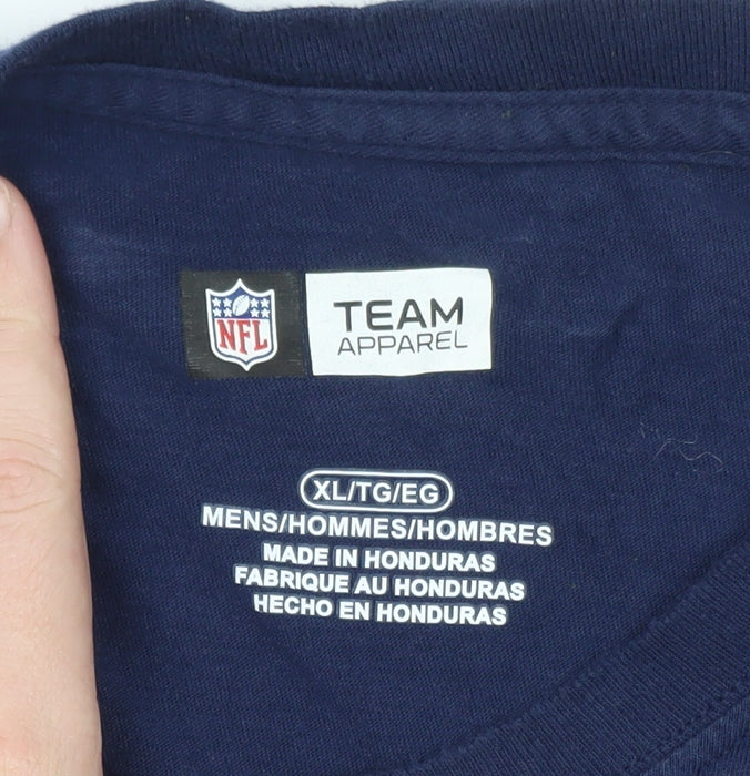 NFL Team Apparel Men's Blue XL Long Sleeve Patriots Football T-Shirt
