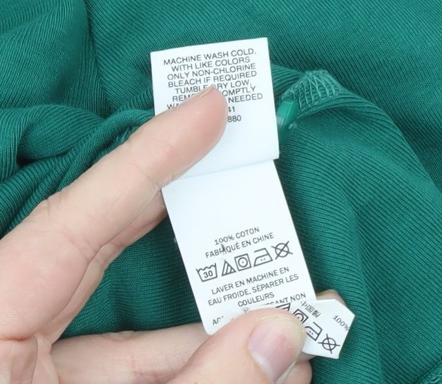 L.L.Bean Men's Green Long Sleeve Henley Cotton T-Shirt Size S