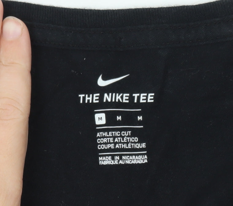 Nike Womens Black Athletic Fit T-Shirt Medium Short Sleeve Sports Tee