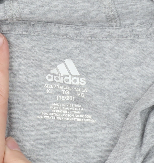Adidas Men's Grey XL Pullover Hoodie Logo Long Sleeve Sportswear