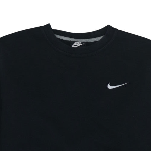 Nike Men's Black Crew Neck Fleece Sweatshirt Medium Regular Fit