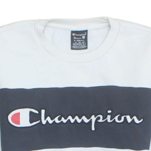 Champion Men's White XS Pullover Sweatshirt Crew Neck Logo Sports Style