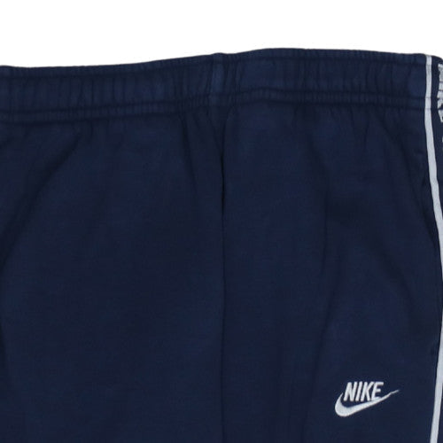 Nike Men's Blue Jogger Trousers S Regular Fit Fleece Activewear