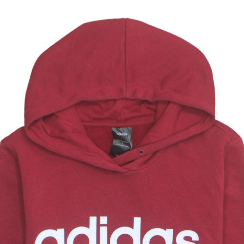 Adidas Men's Red Pullover Hoodie L Regular Fit Logo Sweatshirt