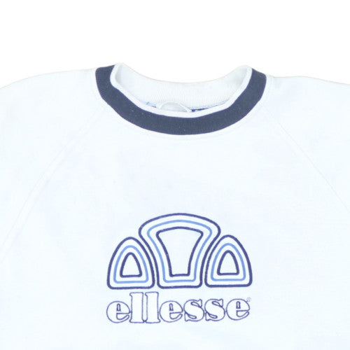 Ellesse Mens White Logo Pullover Sweatshirt Size L