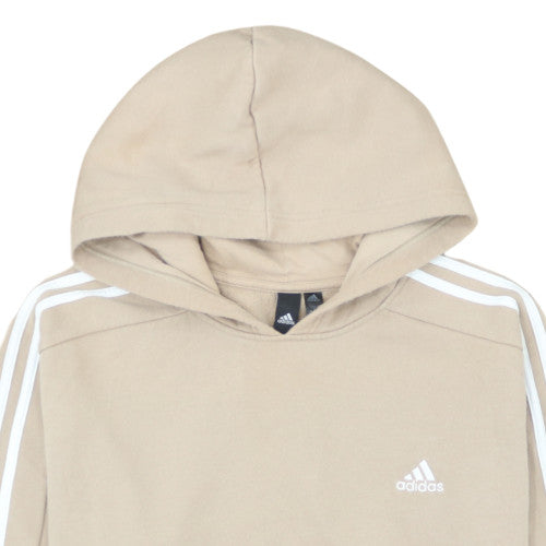 Adidas Men Beige Pullover Hoodie L Beige Fleece Sportswear