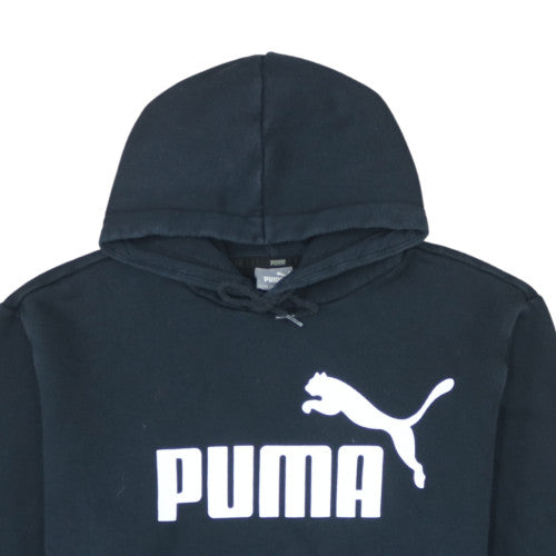 Puma Men’s Black XL Pullover Hoodie with Logo Graphic Fleece