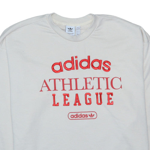 Adidas Women Beige Athletic League Crew Neck Sweatshirt Size 18