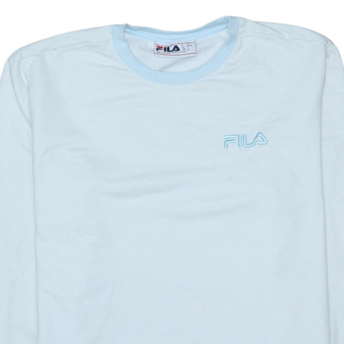 Fila Womens Light Blue Crew Neck Pullover Sweatshirt Size L