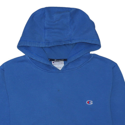 Champion Men’s Blue Pullover Hoodie L Logo Fleece Sweatshirt