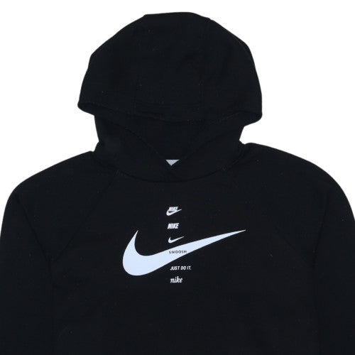 Nike Womens Black Large Pullover Hoodie with Logo Print