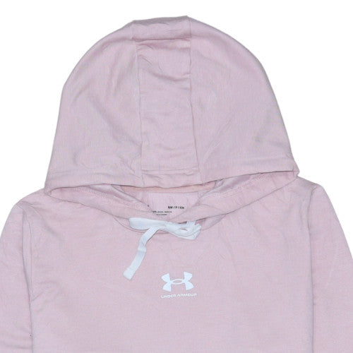 Under Armour Women Pink Small Pullover Hoodie Relaxed Fit Sportswear
