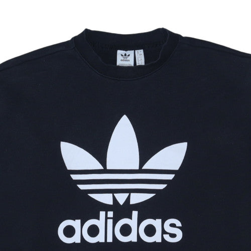 Adidas Womens Black Crew Neck Pullover Sweatshirt UK 20