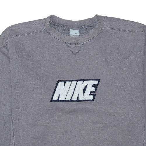Nike Mens Grey Crew Neck Pullover Sweatshirt L Sports Fleece