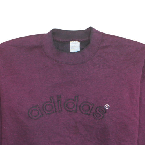 Adidas Mens Purple Crew Neck Logo Sweatshirt L Vintage Pullover