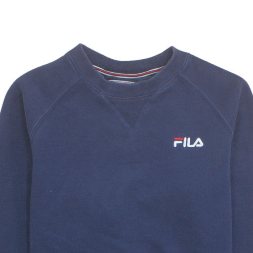 Fila White Line Men's Blue Crew Neck Pullover Sweatshirt M