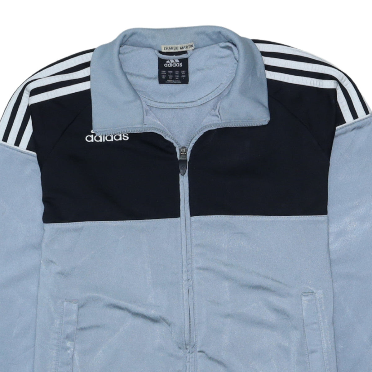 adidas Boys Blue Full Zip Sports Sweatshirt Size 164 Regular Fit