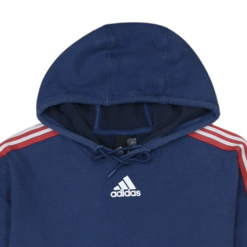 Adidas Men's Blue Pullover Hoodie L Sports Cotton Sweatshirt